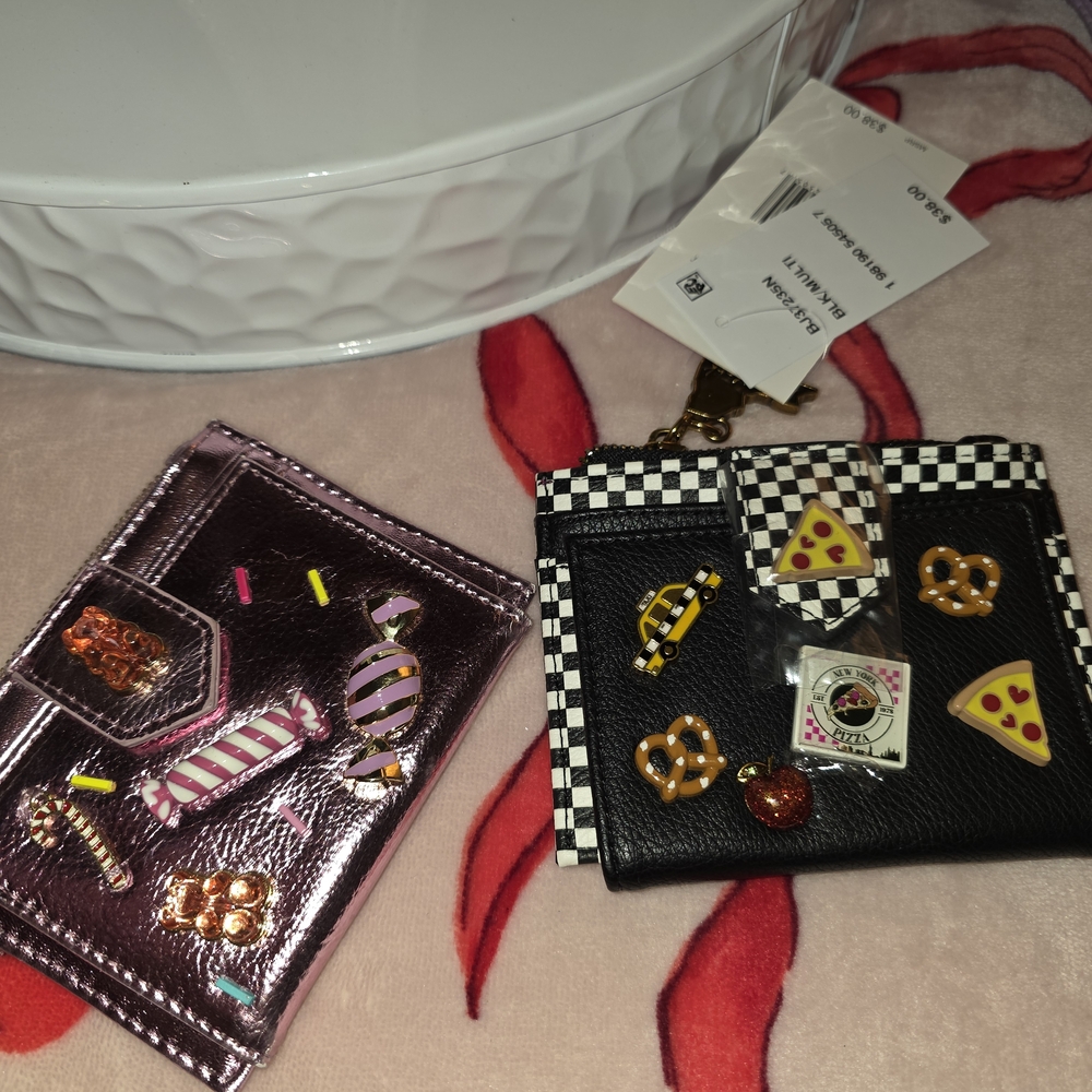 Betsey Johnson Pink and Black Wallet Set